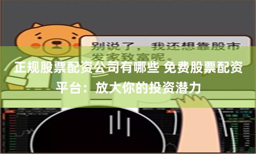 正规股票配资公司有哪些 免费股票配资平台：放大你的投资潜力